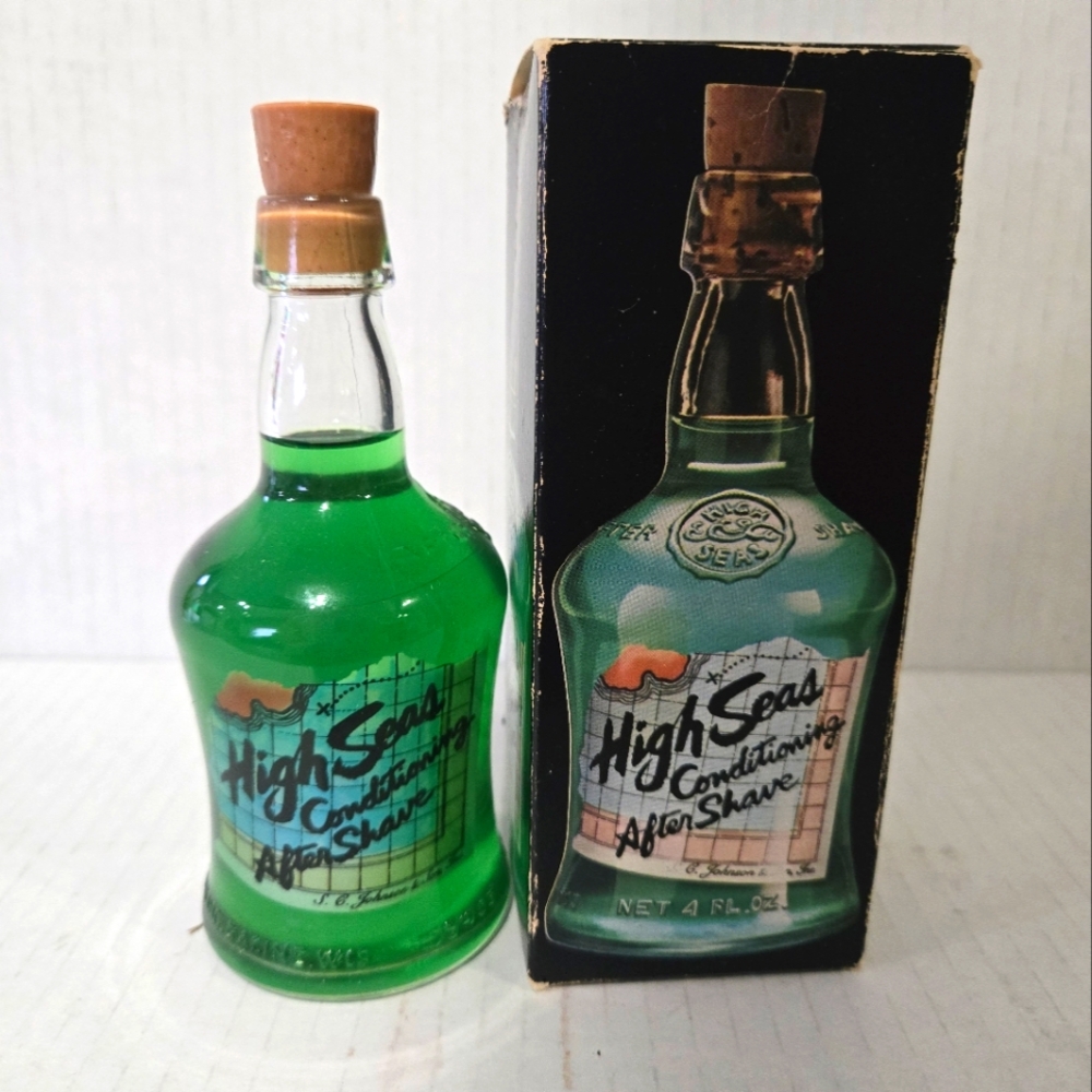 NEW!! Sealed  1972 SC Johnson & Son HIGH SEAS Conditioning After Shave Bottle